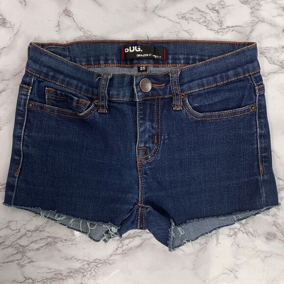 BDG Blue Dark Wash Custom Cutoff Shorts 25 - Picture 5 of 5